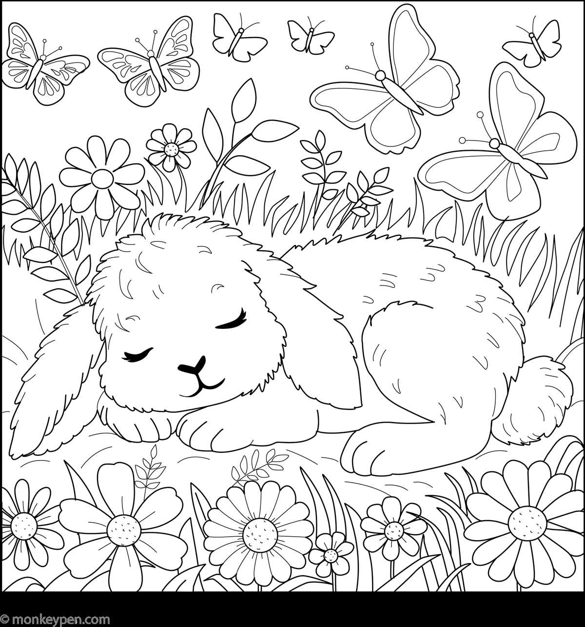free printable coloring pages of rabbits