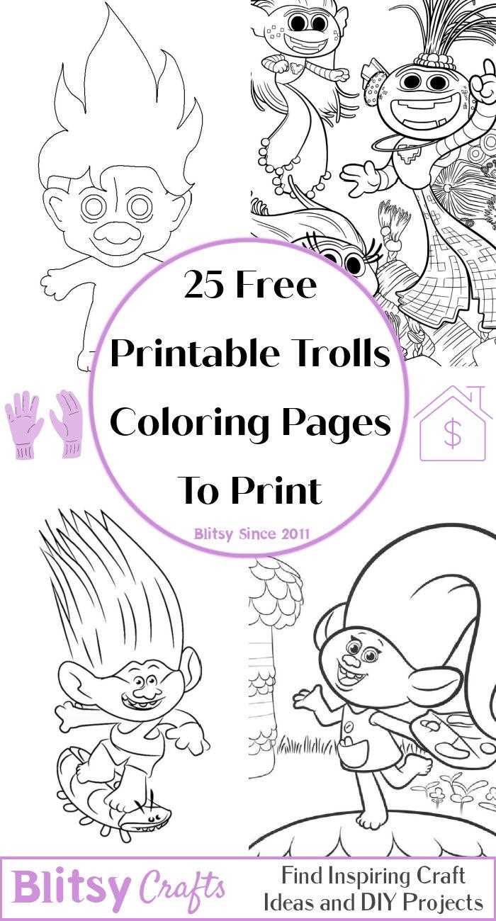 free printable coloring pages of trolls