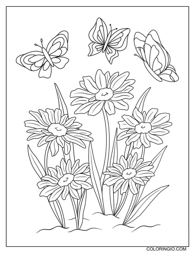 free printable colouring pages of flowers