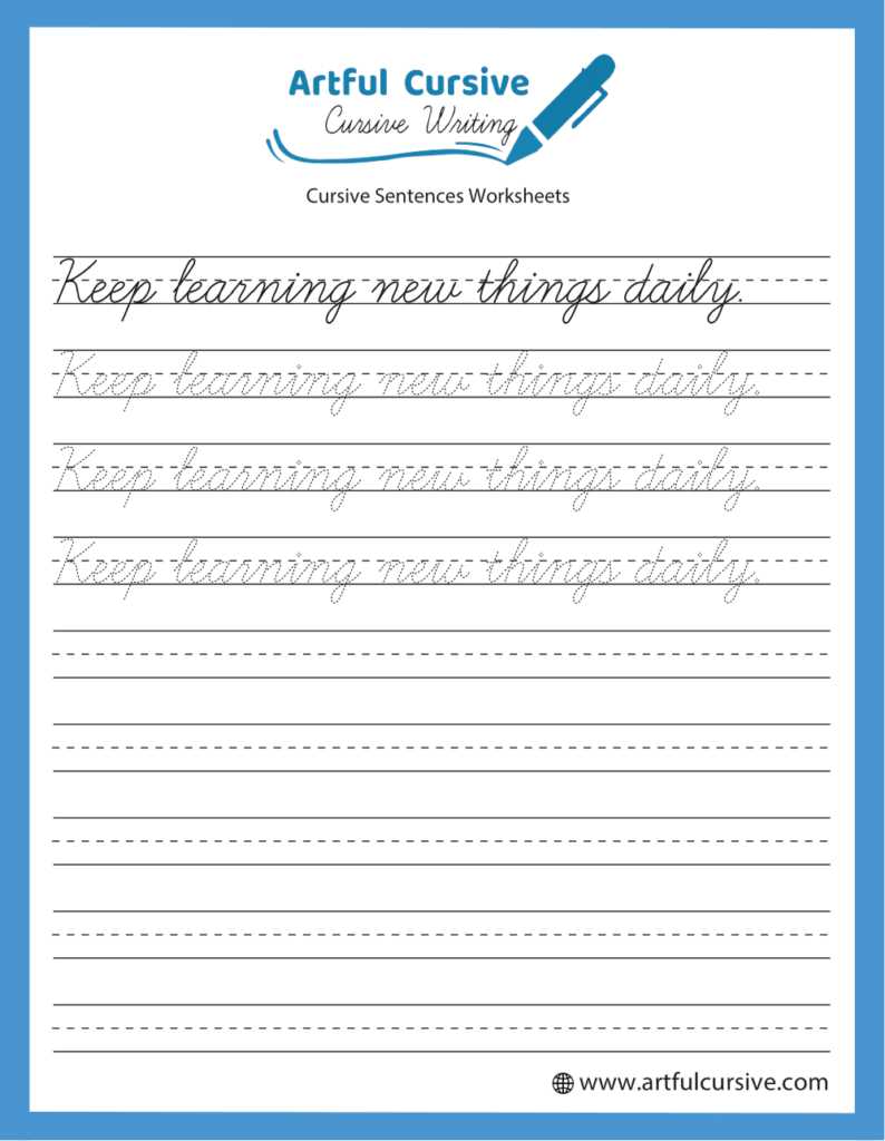 free printable cursive practice sheets