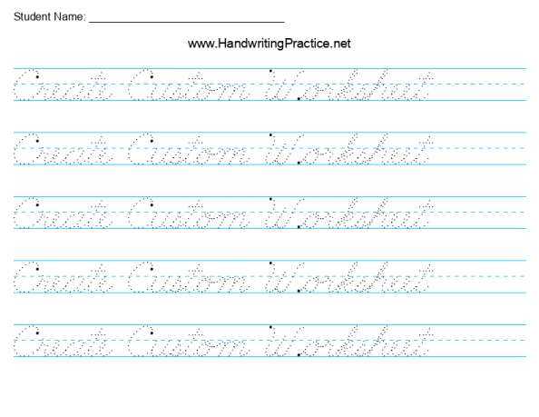 free printable cursive practice sheets