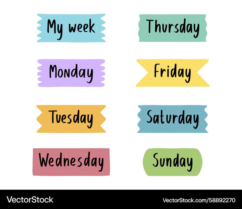 free printable days of the week labels