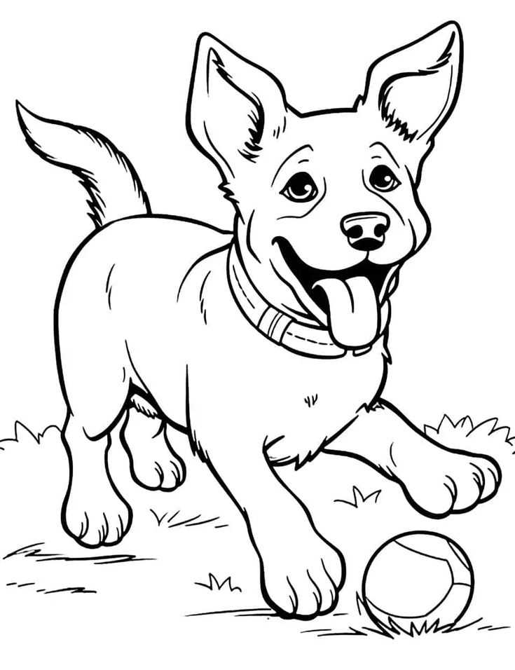 free printable dog colouring pages