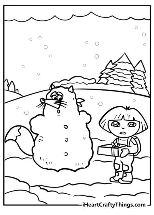 free printable dora the explorer coloring pages