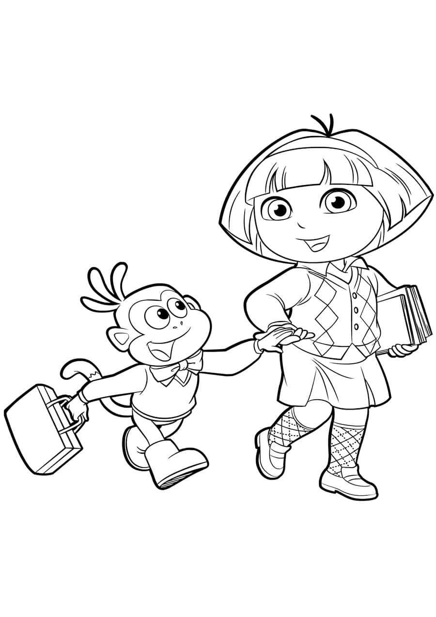 free printable dora the explorer coloring pages