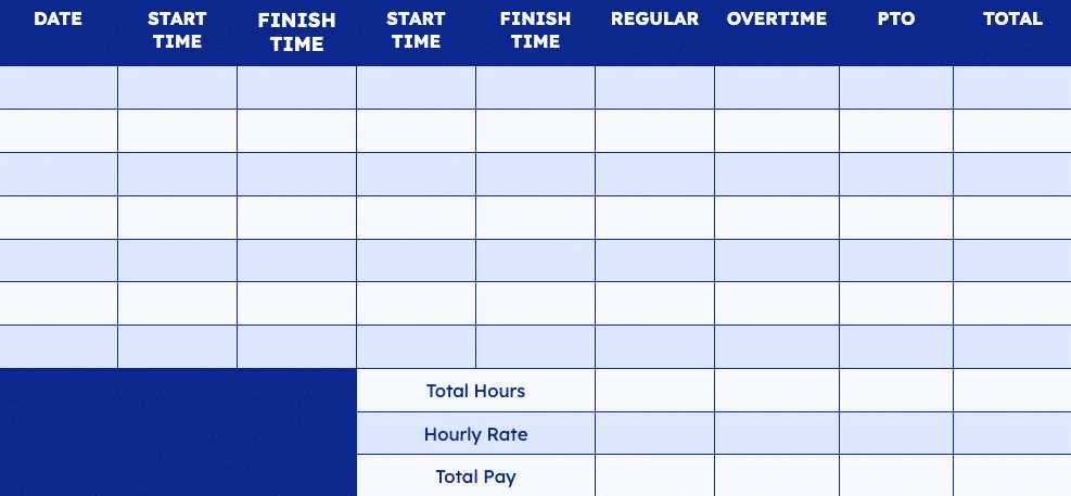 free printable employee time sheets