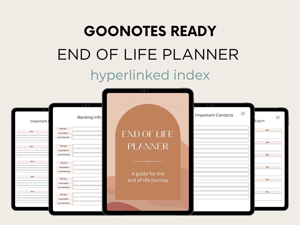 free printable end of life planner template word