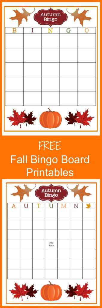 free printable fall bingo