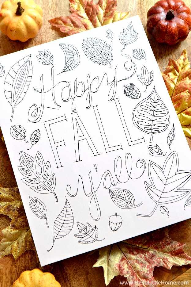 free printable fall color sheets