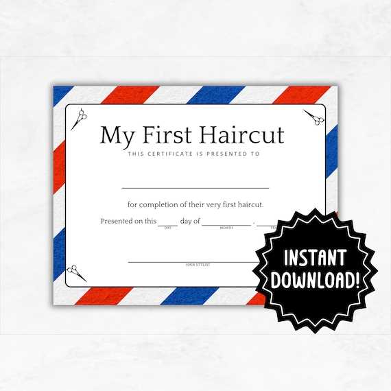 free printable first haircut certificate