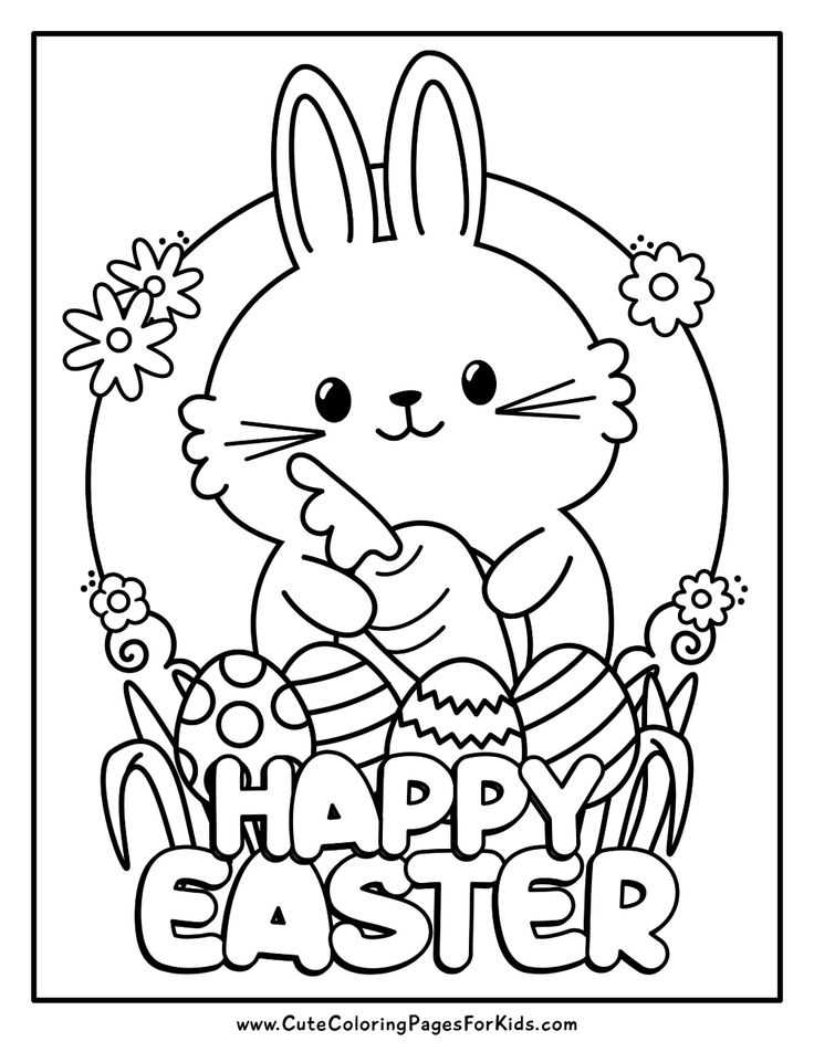 free printable full size easter bunny coloring pages
