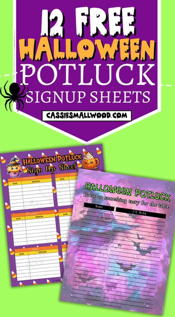 free printable halloween potluck sign up sheet printable