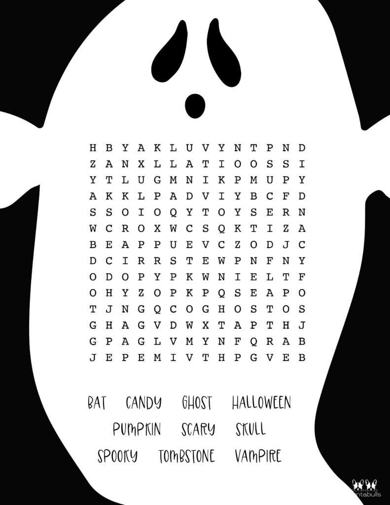 free printable halloween word puzzles