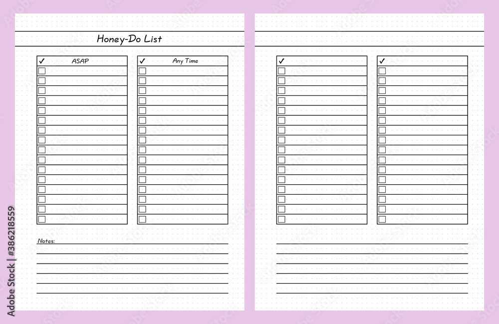 free printable honey do list template