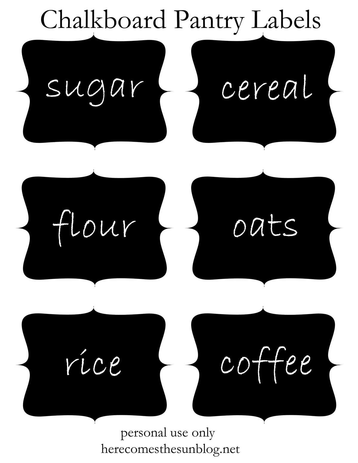 free printable labels for pantry
