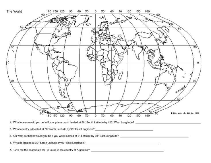 free printable latitude and longitude worksheets