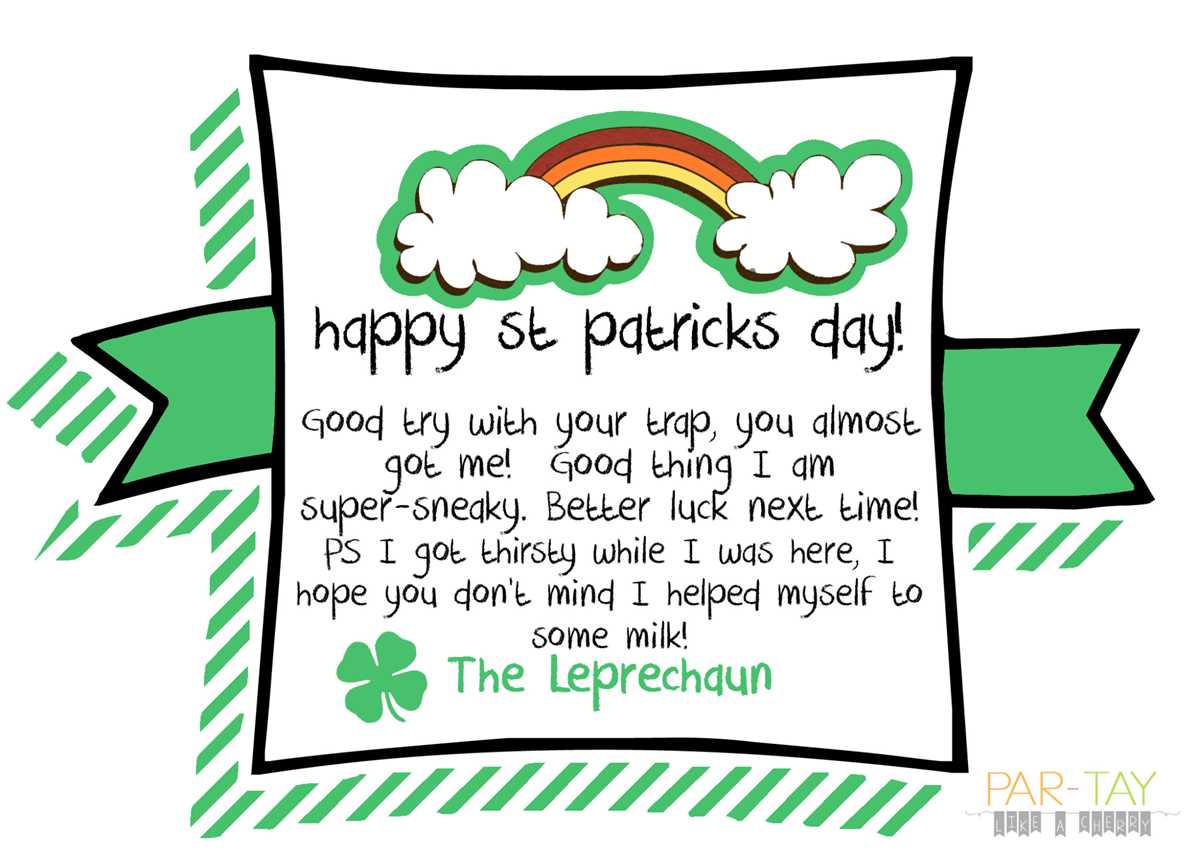free printable leprechaun notes