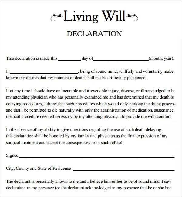 free printable living will forms