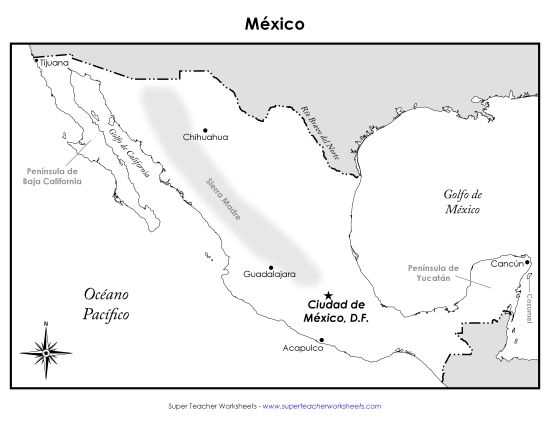 free printable map of mexico