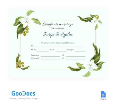 free printable marriage certificate