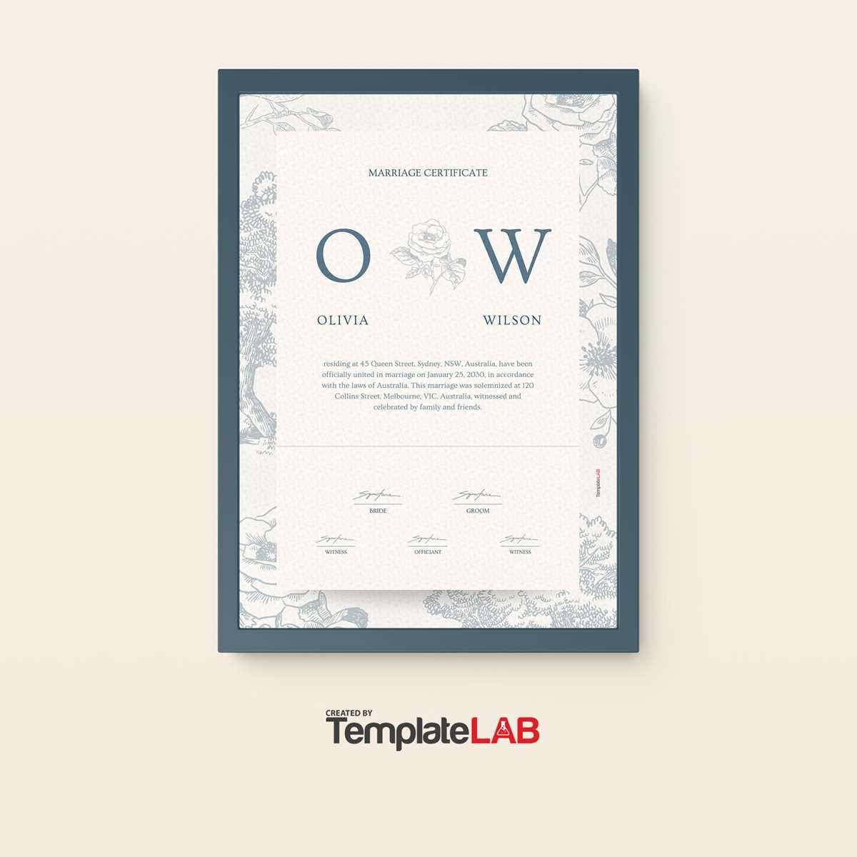 free printable marriage certificate