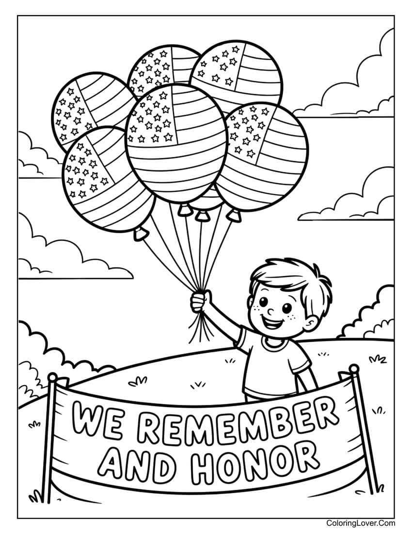 free printable memorial day coloring pages
