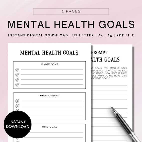 free printable mental health worksheets