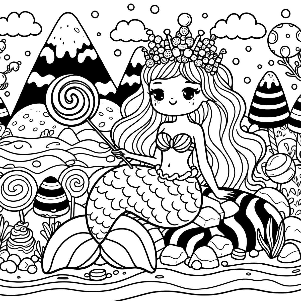 free printable mermaid coloring pages