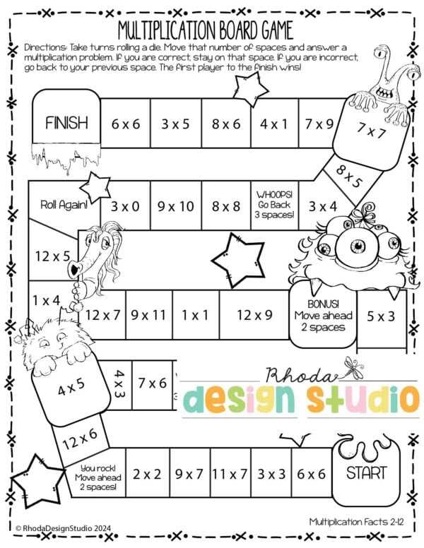 free printable multiplication games