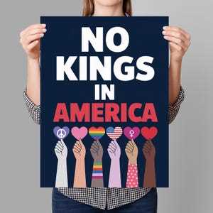 free printable no kings protest signs