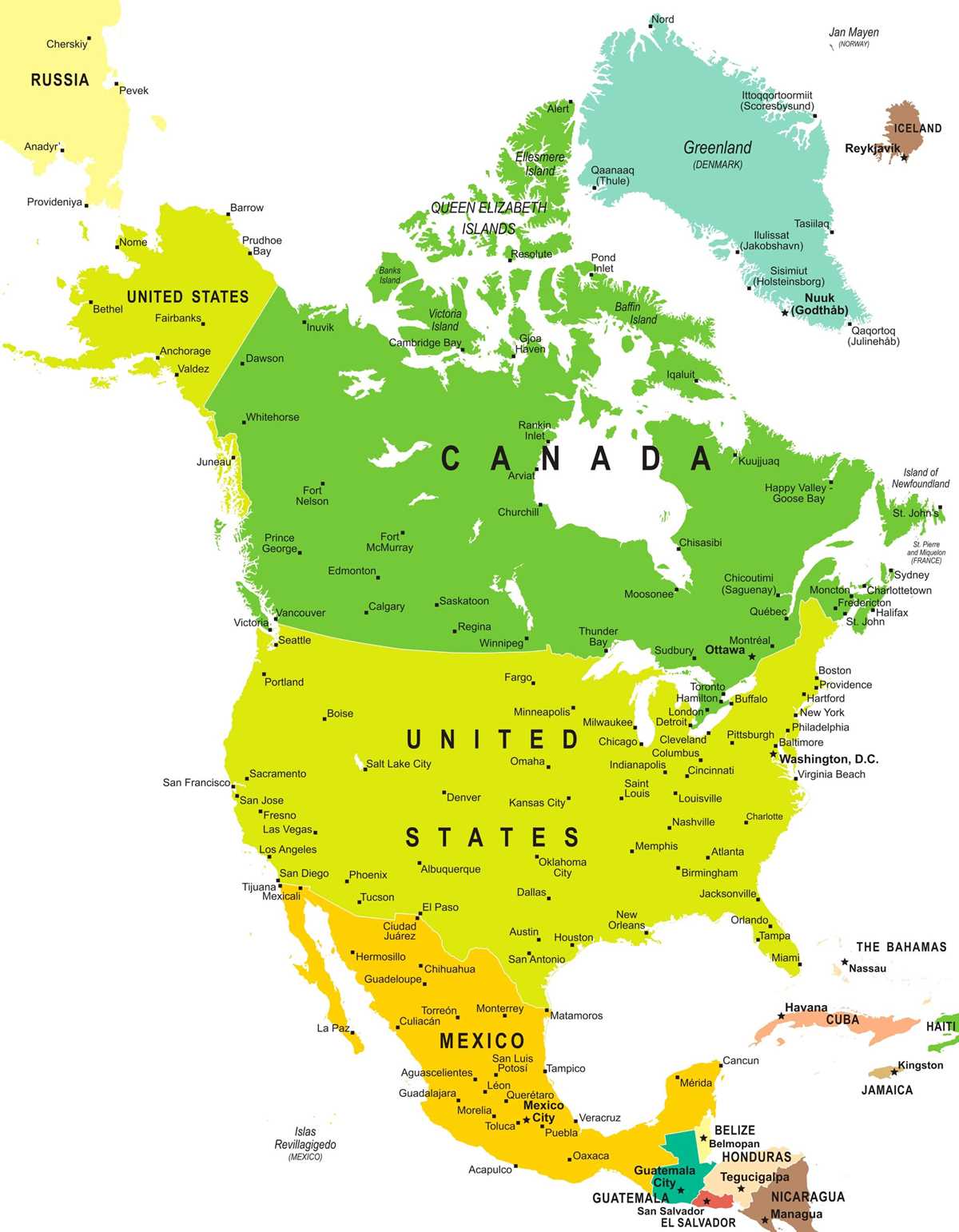 free printable north america map