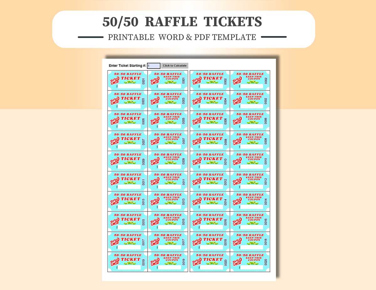 free printable numbered raffle tickets