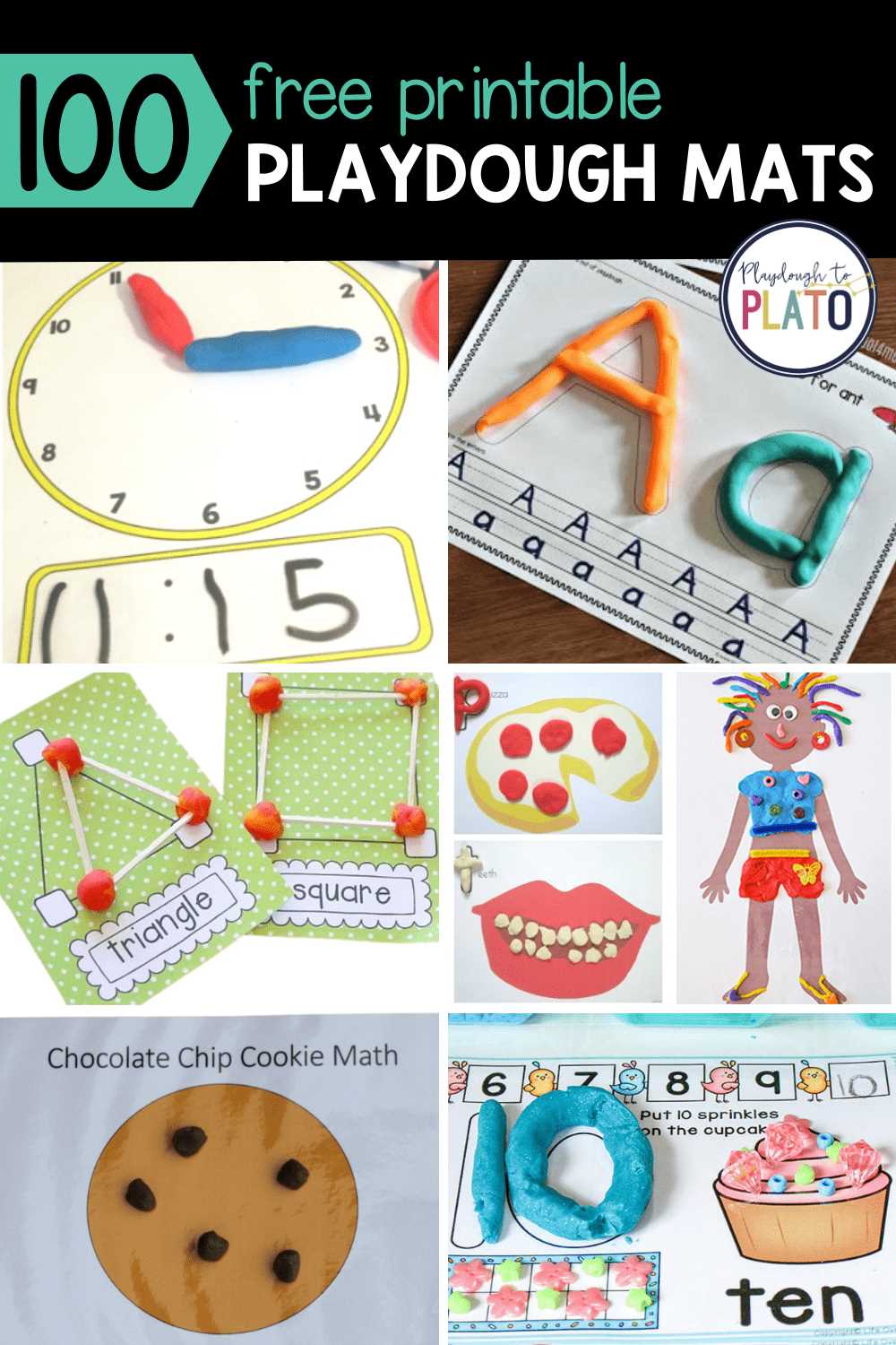 free printable playdough mats shapes
