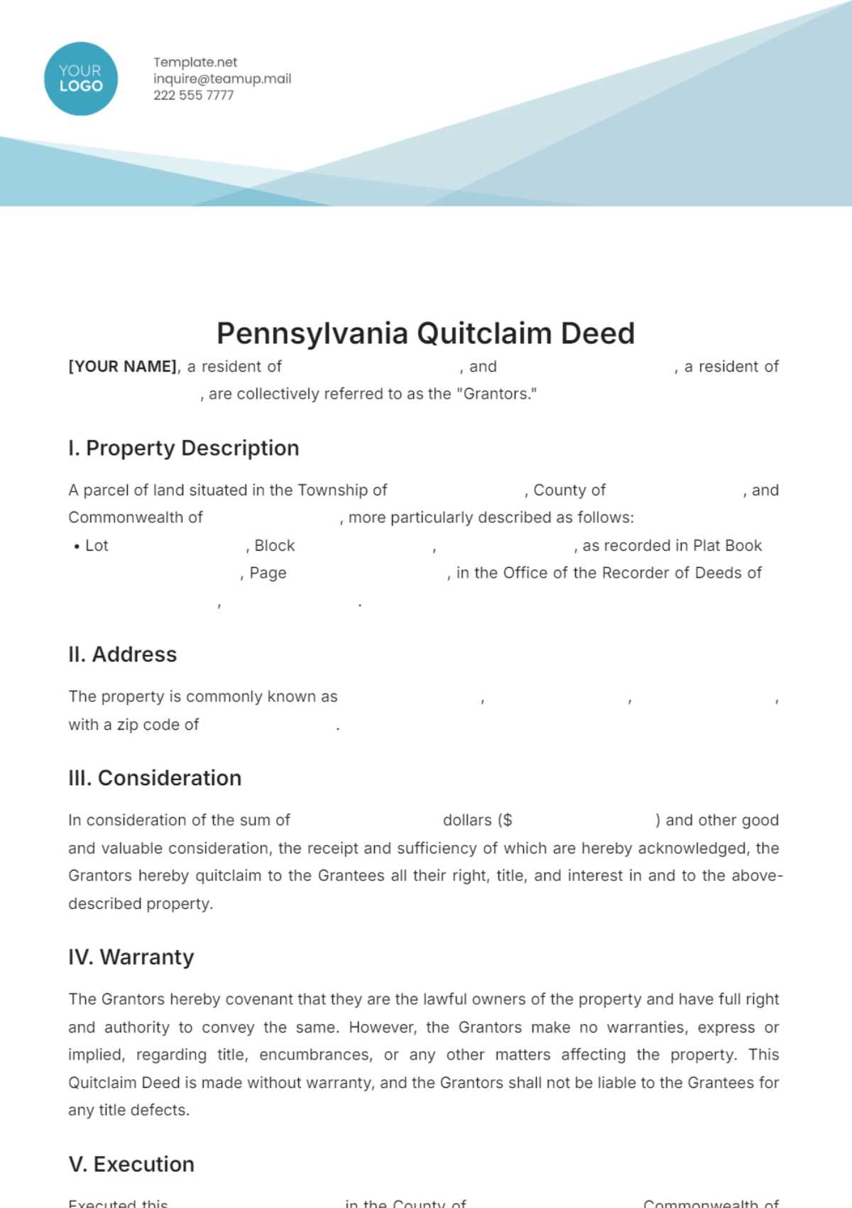 free printable quitclaim deed