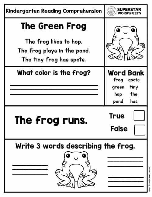 free printable reading worksheets for kindergarten