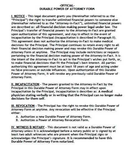 free printable revocation of power of attorney form