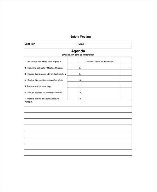 free printable safety meeting forms