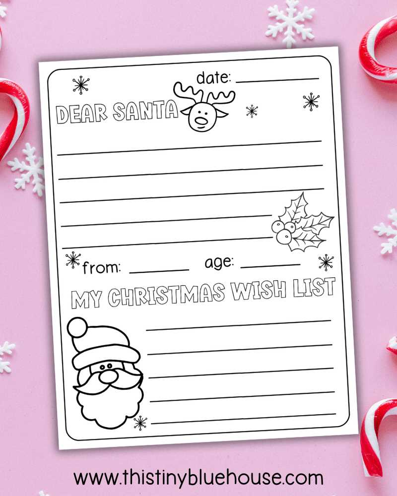 free printable santa christmas list