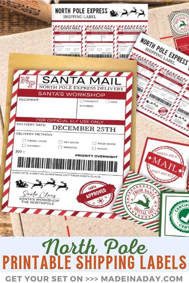 free printable santa shipping label