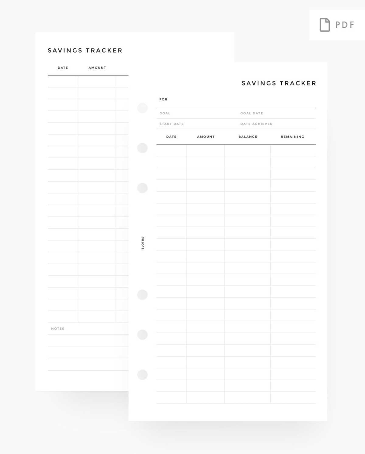 free printable savings tracker