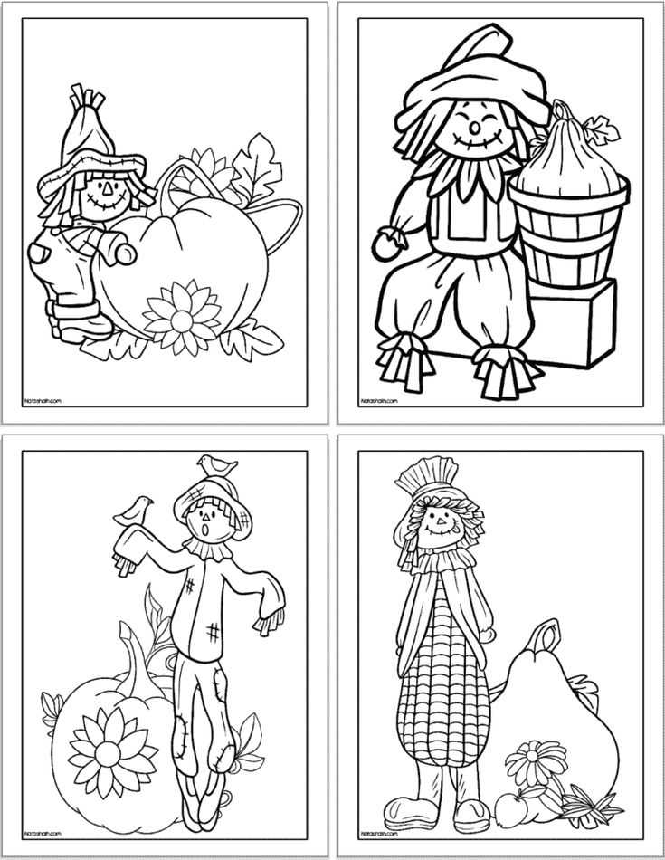 free printable scarecrow coloring pages