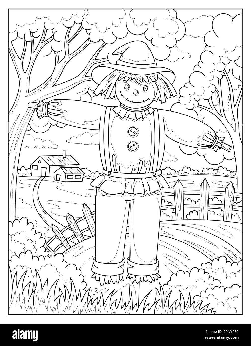 free printable scarecrow coloring pages