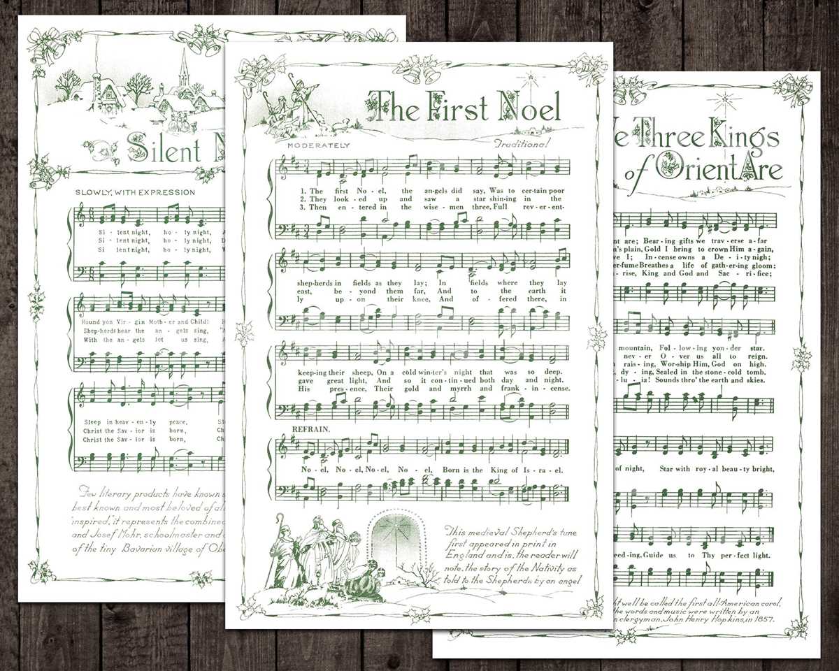 free printable sheet music christmas carols