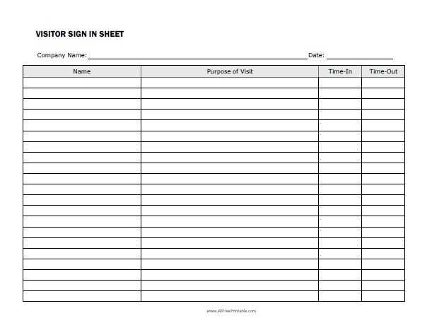 free printable sign in sheets