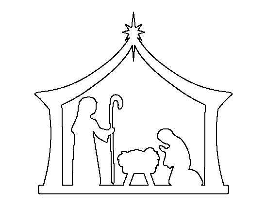 free printable silhouette of nativity scene