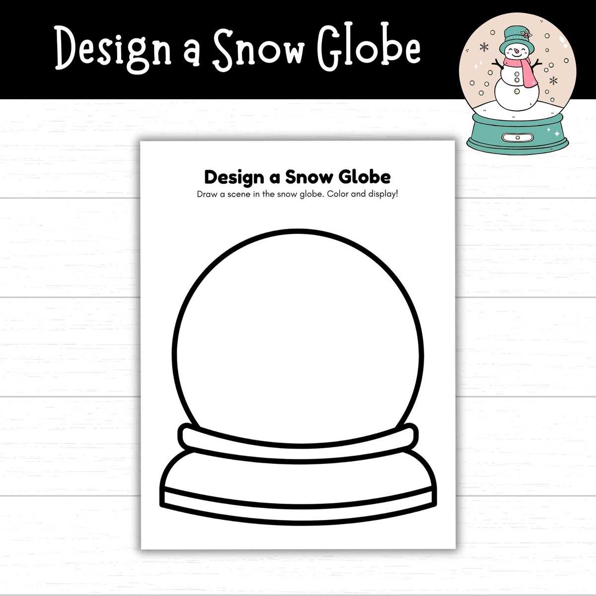 free printable snow globe template