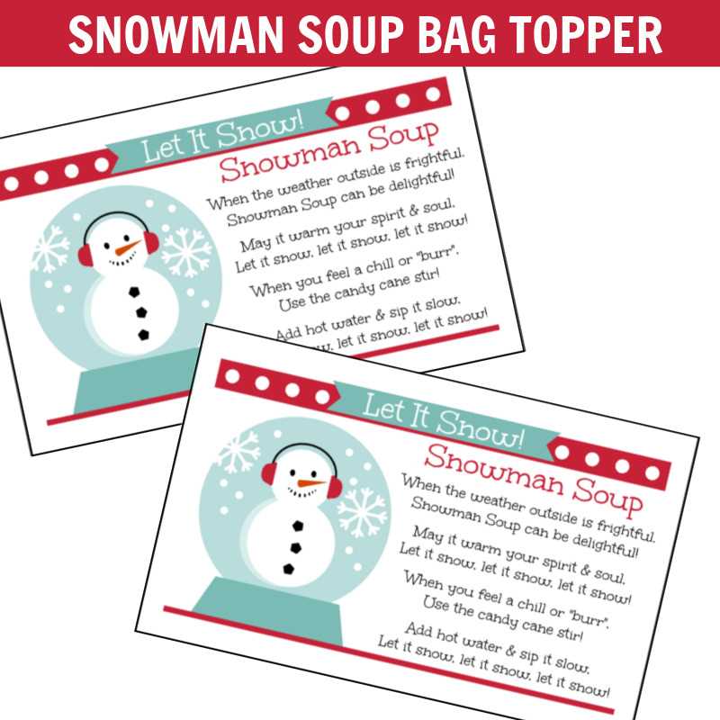 free printable snowman soup poem printable