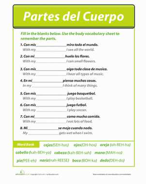 free printable spanish worksheets for beginners