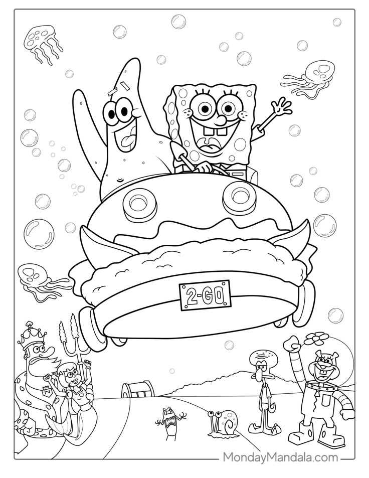 free printable spongebob characters coloring pages