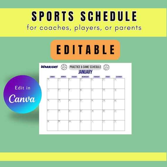 free printable sports schedules
